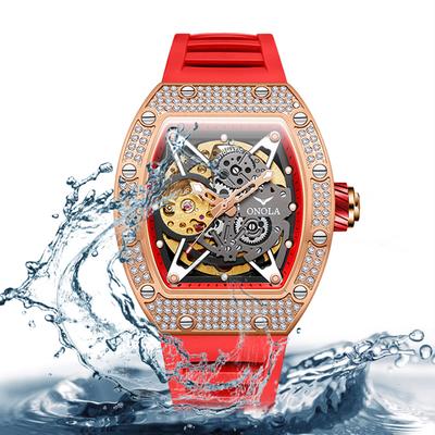 Men Diamond Watch ONOLA Luxury Automatic Mechanical Fashion Watches Man Waterproof Montres Pour Hommes Clock