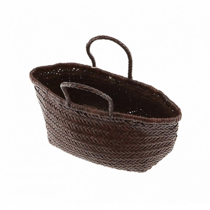 Dragon Diffusion Bamboo Triple Jump Small Tote Bag 8811 Dark Brown