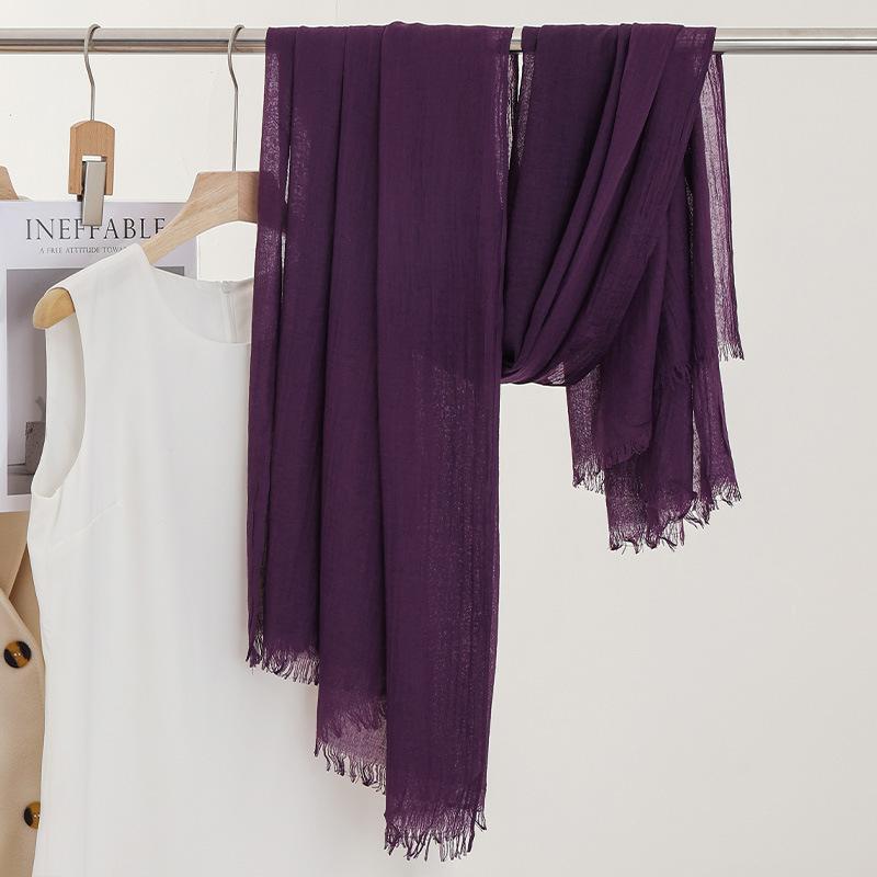 Monochrome Thin Scarf Women'S Sunscreen Shawl Solid Color Simple Imitation Cotton And Linen Silk Scarf High-End Yarn