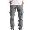 Pantaloni casual da lavoro con lacci e corda in cotone per ragazzi, larghi e dritti, da uomo, primavera e autunno, nuovi, di grandi dimensioni