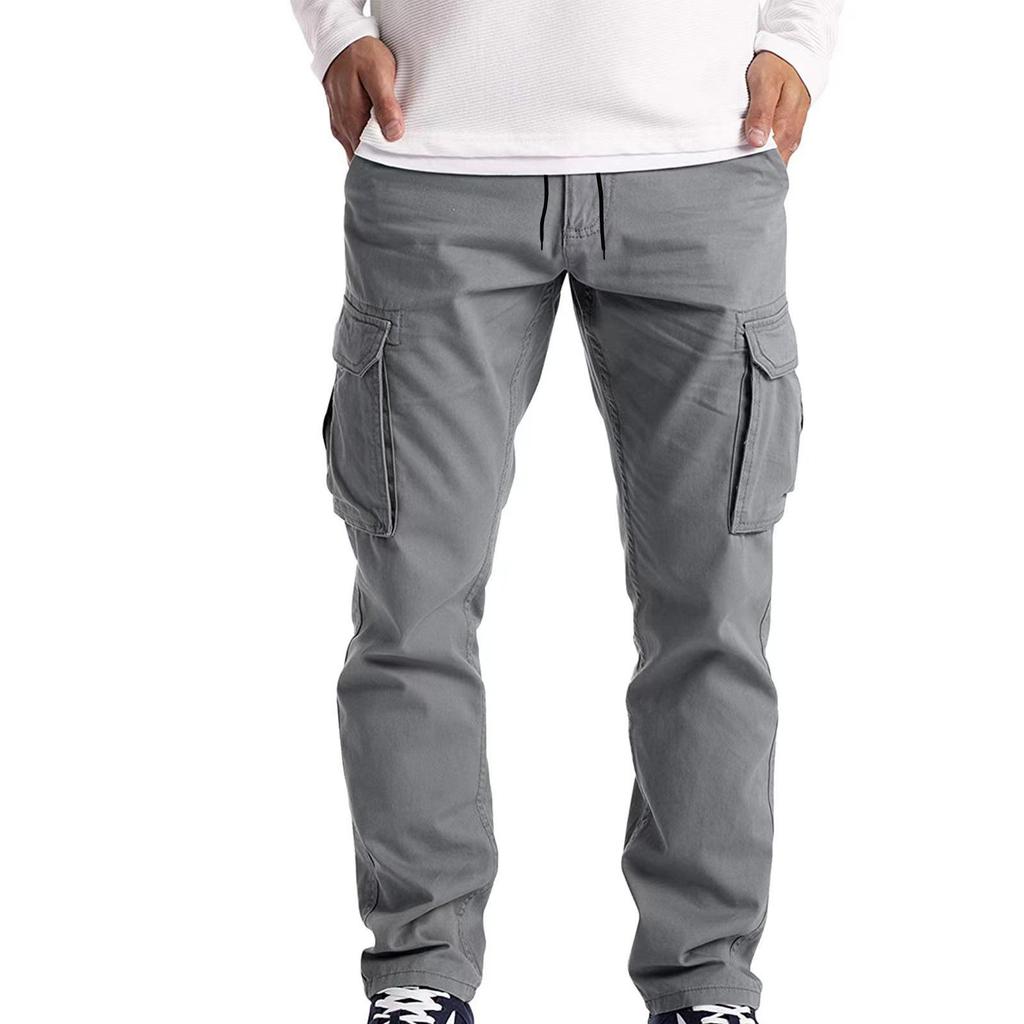 Pantaloni casual da lavoro con lacci e corda in cotone per ragazzi, larghi e dritti, da uomo, primavera e autunno, nuovi, di grandi dimensioni