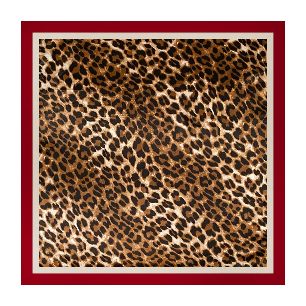90s Print Leopard Print Elegant Fashion Headscarf Faux Silk Women's Versatile Head Wrap Retro Satin Square Scarf