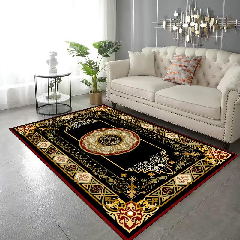 Luxury European Retro Area Rug – Oversized Vintage Living Room Carpet for Sofa Coffee Table & Bedroom Bedside, Non-Slip