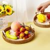 Natural Materials Handwoven Tray User Friendly Retro Design for Kitchens Storage Snacks Basket and Home Decors Durable