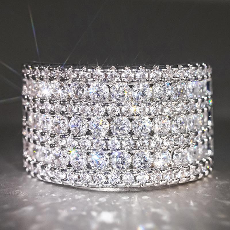 Sparkling wax zircon ring girl, engagement party jewelry, luxury style ring