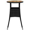 Vidaxl Stolik Ogrodowy, Ø60X75 Cm, Akacja I Rattan Pe, Czarny