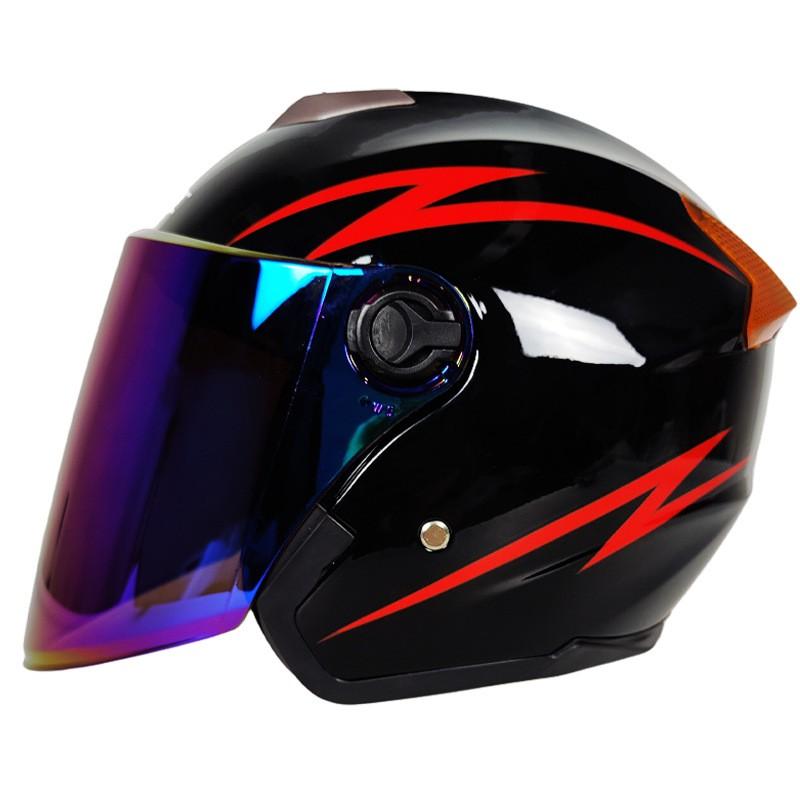 Unisex 3/4 Motorcycle Helmet With Dual Lens Anti-Fog Visor Scooter Commuting All ABS