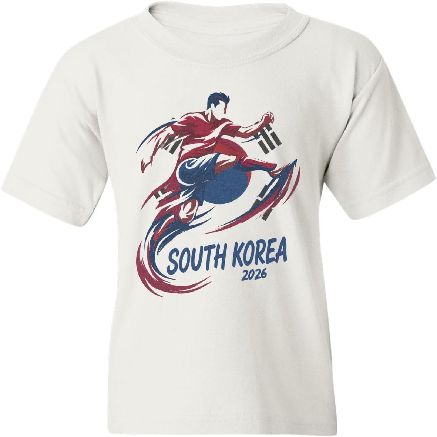Tutiinca South Korea Flag Graphic - World Soccer Fans Tribute Youth Unisex T-Shirt S