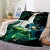 1Pc Fantasy Forest Guardian Flannel Blanket, Soft And Comfortable, Casual Warm, Camping Travel, Christmas, Halloween Xmas Gift Es140