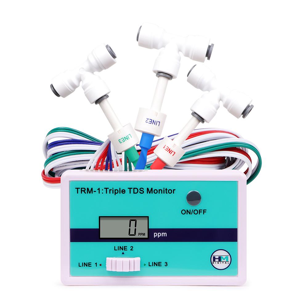 TDS Monitor Triple TDS Meter PPM Water Quality Tester 0-9990 PPM for Aquariums Hydroponics Drinking Water 3/1 Probe Optional