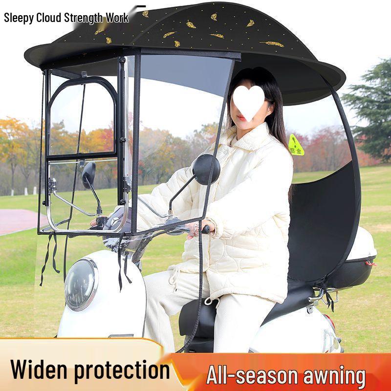 Electric Vehicle & Bicycle Canopy: Sunshade & Rain Protection for Motorcycles & Tricycles