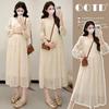 2026 Spring & Autumn Korean Style Loose Plus Size Embroidered Midi Dress for Maternity Fashion