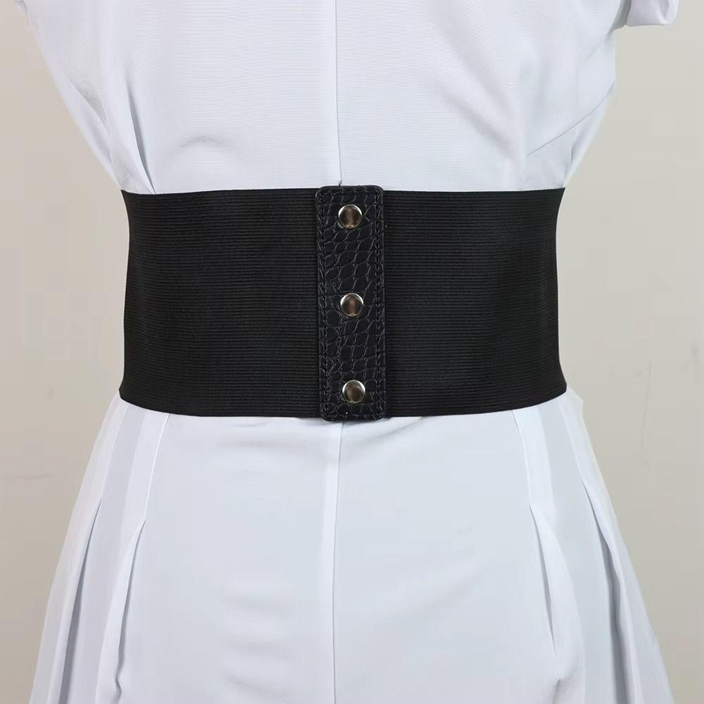 PU Leather Female Waistband High Waist Wide Waist Belt Luxury Love Buckle Cummerbunds  Women