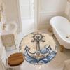Anchor and Ship's Wheel,Round Area Rug,Carpet Rug for Living Room Bedroom Sofa Playroom Decor,Non-slip Floor Mat