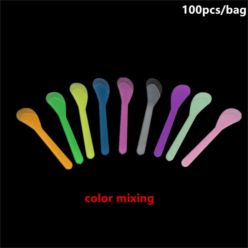 

100PCS Facial Mask Sticks Cosmetic Spatula Scoops DIY Face Mask Spoon Beauty Makeup Stick Mud Mixing Tools Skin Care Beauty Tool різнокольоровий