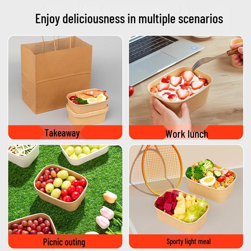 Kraft Paper Square Disposable Food Container