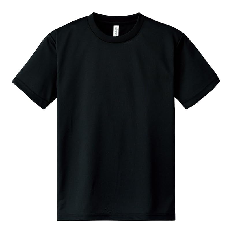 [Glimmer] T-Shirt UV Protection - Sweat-Wicking Quick-Drying Dry Mesh T-Shirt 4.4oz [Men s] Black L