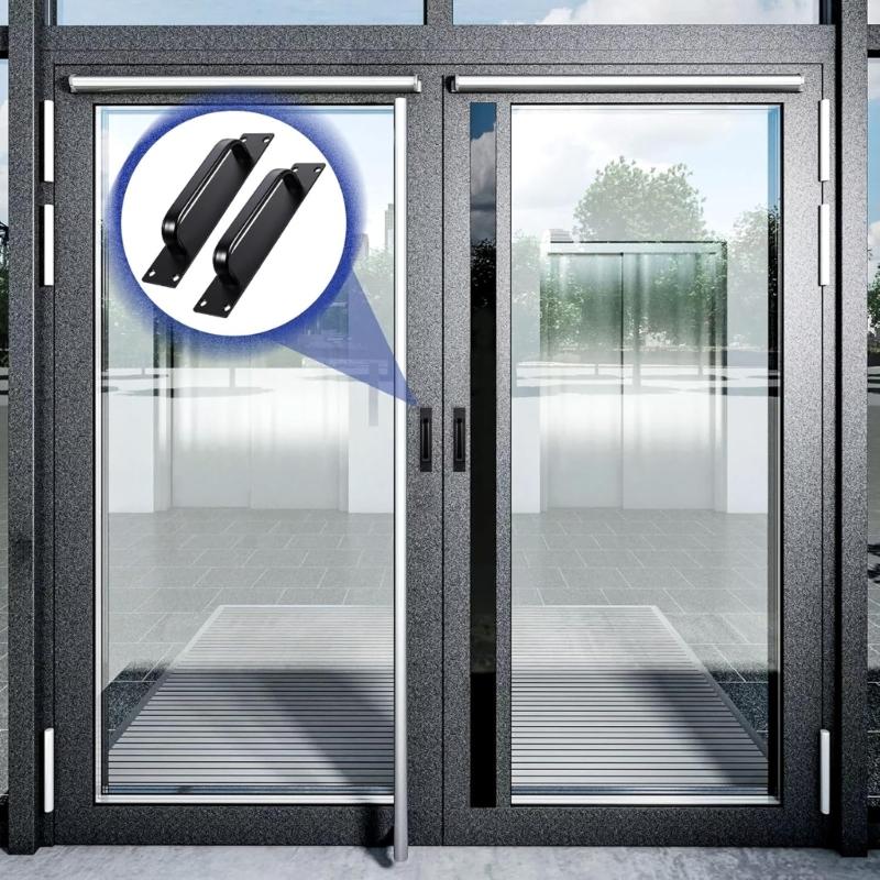 Sturdy Aluminum Alloy Barn Door Handle 2 Pack 7.9Inch Length Ergonomic Sliding Hardware for Kitchen Cabinets Closet