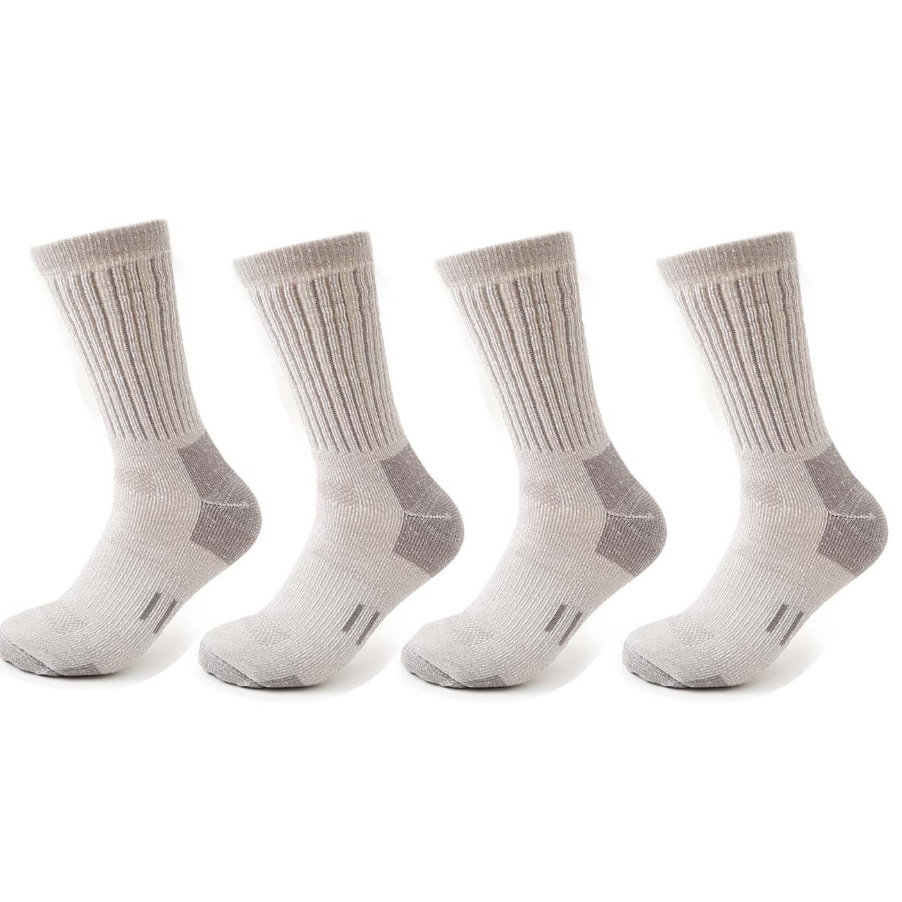 

4 пары мужских носков из мериносовой шерсти для активного отдыха и походов, носки средней длины, зимние толстые термоноски для ботинок, влагоотводящие, дышащие, европейский размер 42-46 Euro L(41-46)