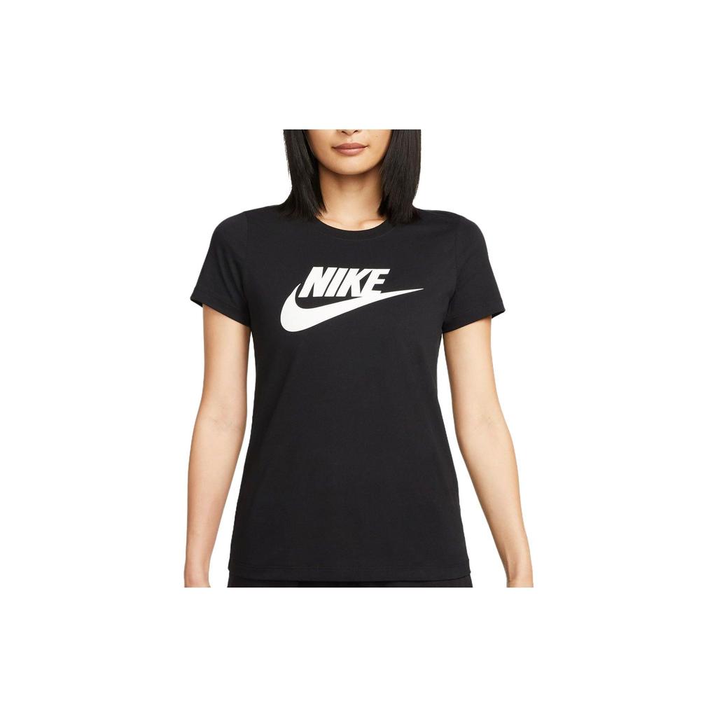 Nike SS23 Alphabetic Logo Print Round Neck Pullover Short Sleeve T-Shirt Women Tops Black White DV6095-010