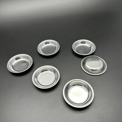 12PCS Stainless Steel Palette Color Mixer Metal Color Holder Simple Palette Bowls Trays Cups Supplies Painting Tools