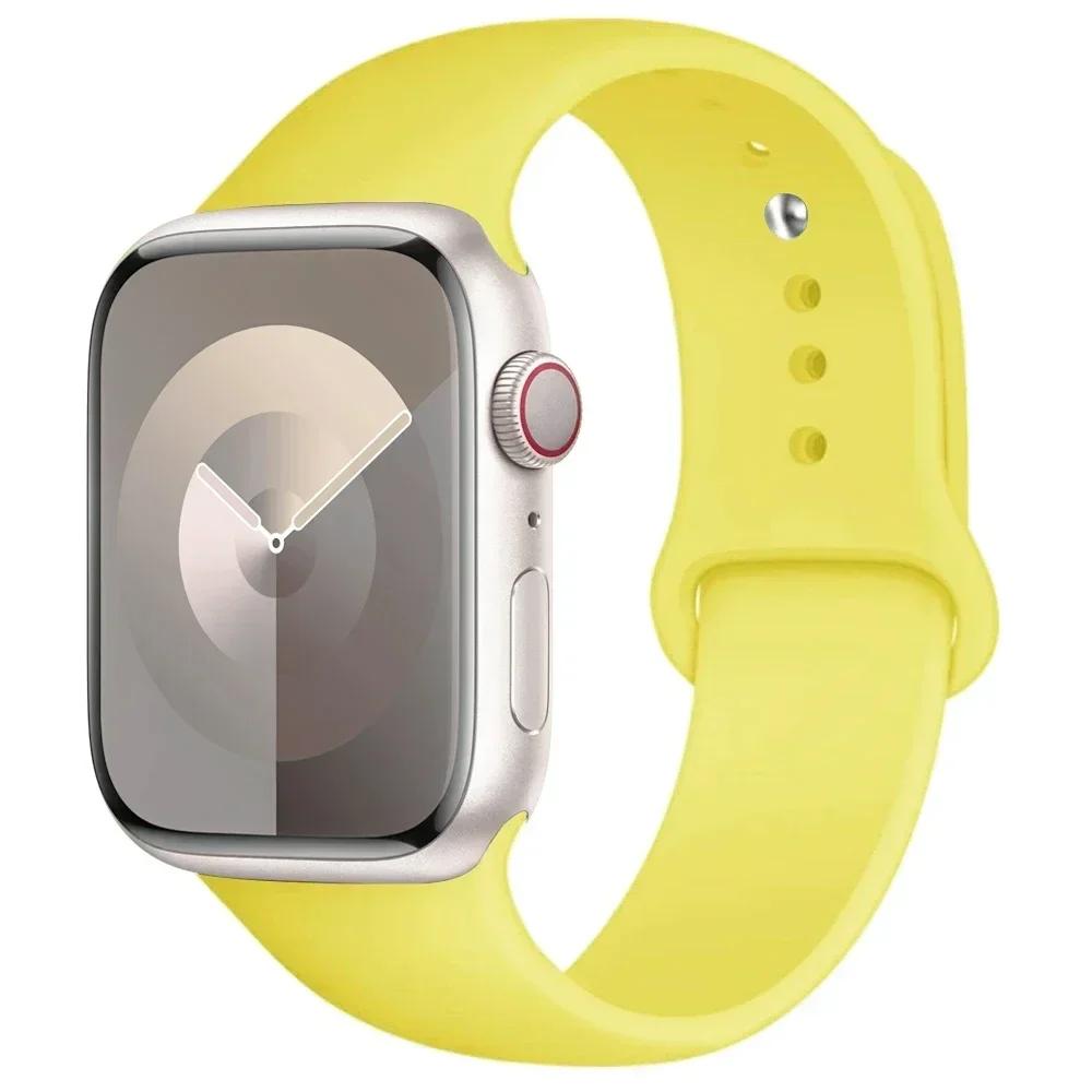 Silicone Sport Band For Apple Watch Strap49mm 44mm 45mm 40mm 41mm 42mm 38mm Bracelet Iwatch Series9 8 7 6 5 4 3SE Ultra 2 Correa