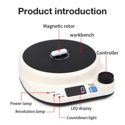 Magnetic Mixer 2000RPM Mini Electric Magnetic Stirrer with Stir Bar Brushless DC Motor for Medical Chemical Laboratory EU Plug