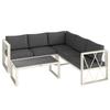 Four-Piece L Shaped Garden Furniture Set with 5-Level Adjustable Lounger - Grey