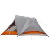 4 Person Camping Tent Grey and Orange Waterproof