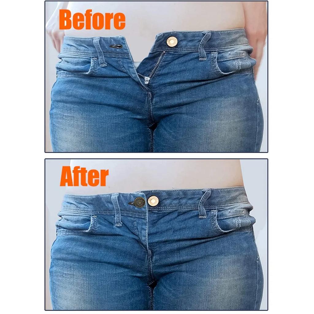 6pcs Jeans Button Extender Universal Pants Extender Button for Women Men Adjustable Elastic Waist Silicone Extender Buckle Set