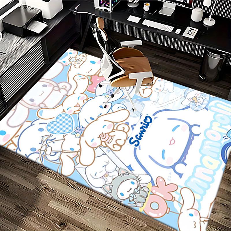 Sanrio Cinnamoroll Chair Mat - Anime Cartoon Design, Non-Slip Rug for Office Chair, Home Decor, Living Room, Bedroom, Game Room, Dormitory Carpet, Sui