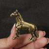 Antique Metal War Horse Statue Carving Traditional Chinese Fengshuis Home Office Decors Sculpture With Stable Base