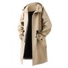 ROMON Men's Mid-length Hooded Trench Coat