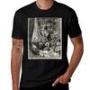 Don Quixote in his library T-Shirt Large Size Casual Tee Shirt