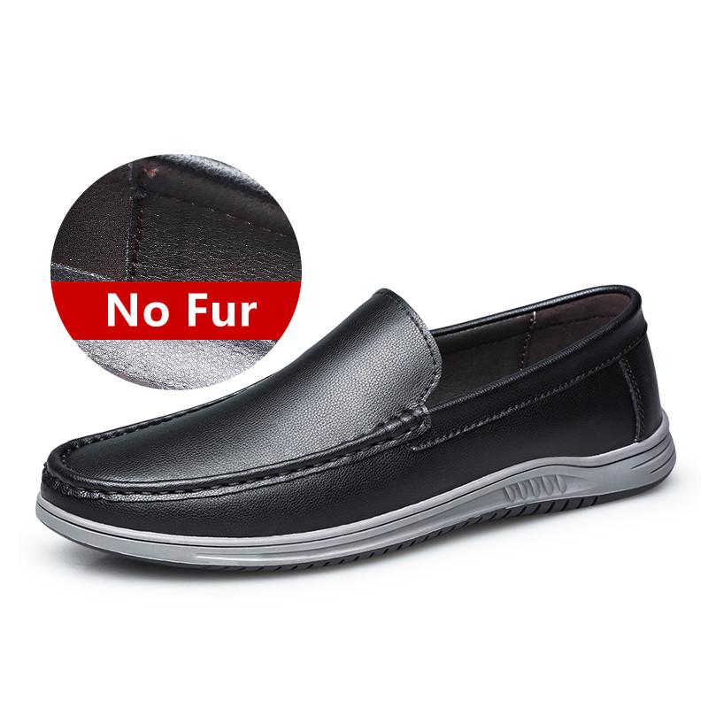 Pantofi Bărbați din Piele cu Blană 2024 Casual Slip on Formal Mocasini Bărbați Mocasini Italiani Negri Pantofi de Condus Adidași Pantofi Comozi