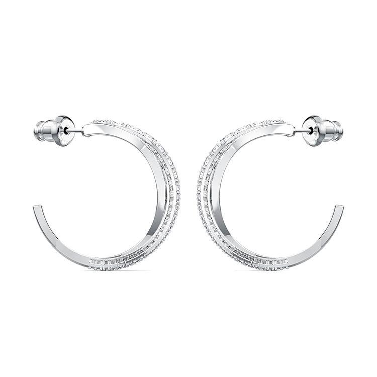 Swarovski Twist Rhodinierte Ohrstecker Ohrringe für Damen Weiß 5563908