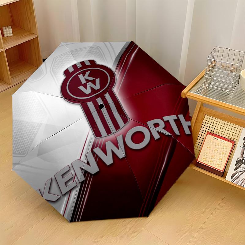 Kenworth Print 8?Ribs Automatic Umbrella Wind Resistant Lightweight Folding Umbrella For Outdoor Travel