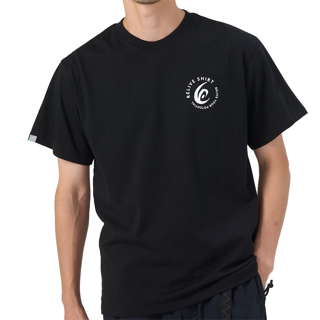 

Восстановительная футболка премиум запатентованная силовая футболка восстановление унисекс [круглый вырез/хлопок] одежда, (Маленький, Черный) чёрный