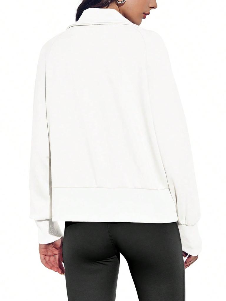 Women's Lightweight Zip Up Sweatshirt Jacket Collared Pocket Casual Outdoor Coat for Running Hiking Travel