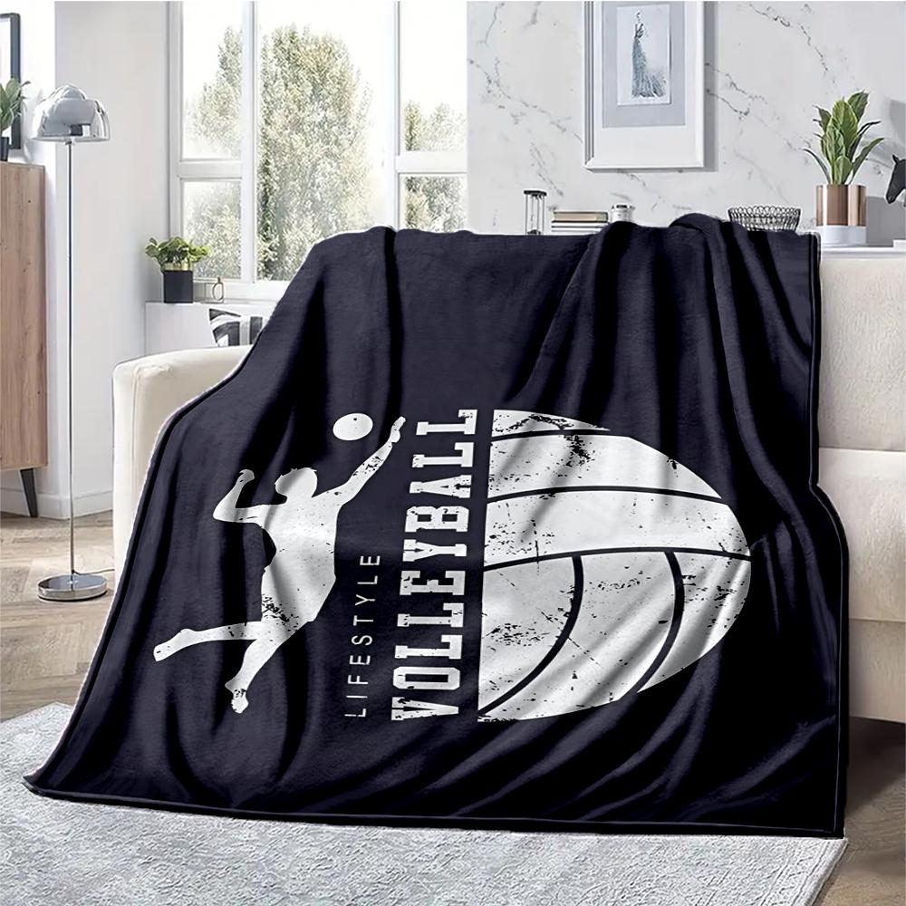 Volleyball Theme Printed Blanket - Perfect for Couch, Bed, Travel & Outdoor Use | Machine Washable, Cozy & Durable.