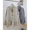 Korean wear lazy stand-up neck sweater jacket women's autumn and winter new high-end loose soft waxy knitted open top