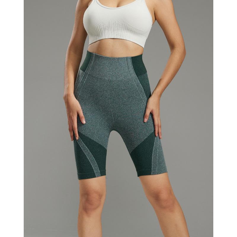 Women's High Waist Seamless Yoga Shorts - Tummy Control, Butt Lifting, Quick Dry, Mid-Length for Running & Fitness