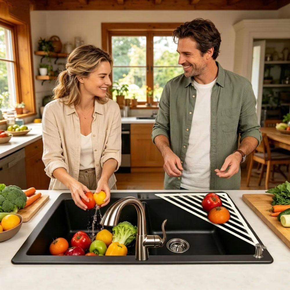 Rustproof Kitchen Sink Organizer Roll Up Sink Drainer Multipurpose Foldable Drain Rack  Sink Corner