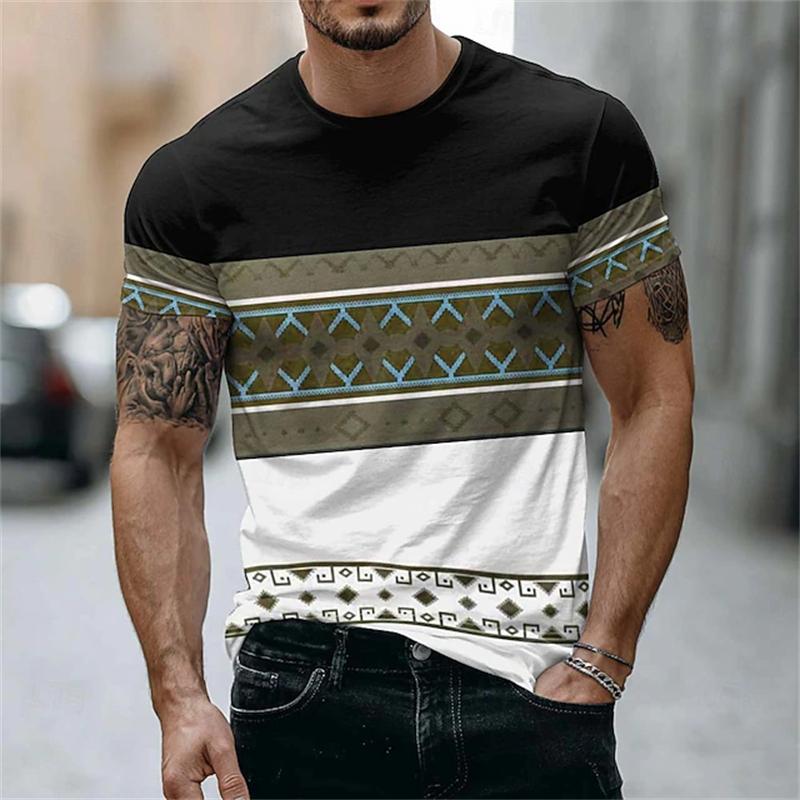 3D printed men's street wear loose short sleeved T-shirt summer men's T-shirt Y2K fashion