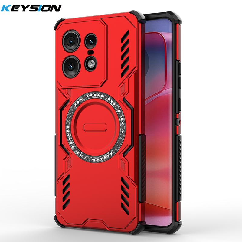 KEYSION Hollow Heat Dissipation Case for Motorola Edge 50 Pro 5G Silicone+PC Magnetic Cooling Shockproof Phone Cover for Edge 50 Pro