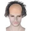 Synthetic Old Men Grey Wig Set with Mustache and Eyebrows Bald Cap with Hair On Sides Balding Grandpa Wigs Costume Halloween Wig