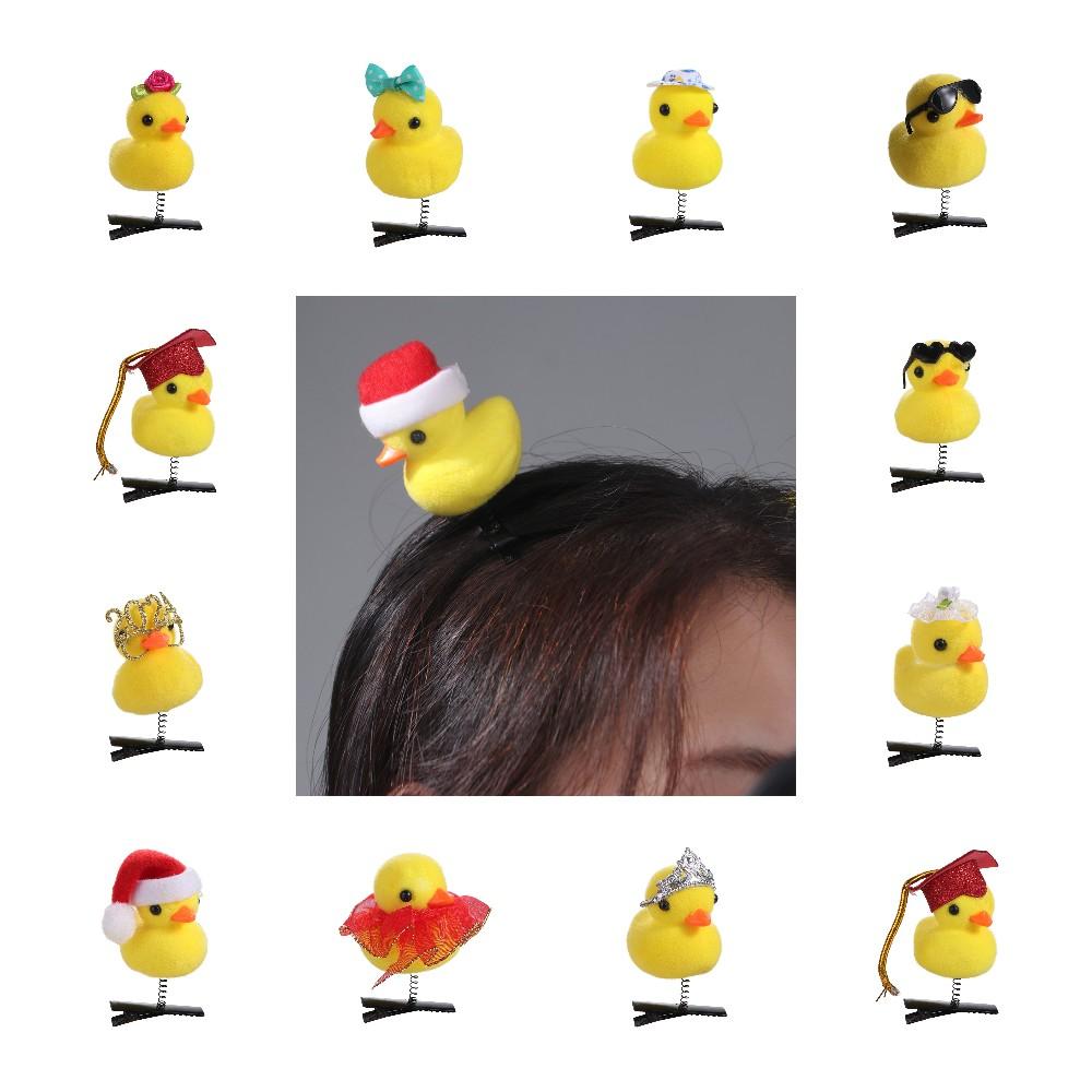 Fashion Flower Duck Hair Clips Plush Cap Chicken Side Barrettes Hair Accessories Funny Cartoon Duckbill Clips Party
