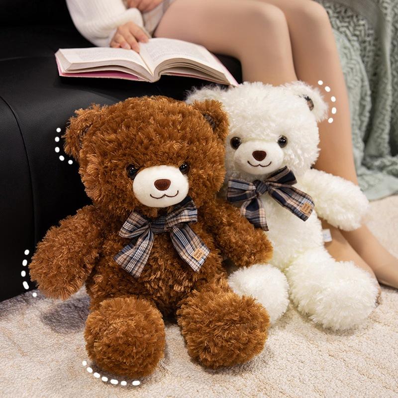 Cute Cute Bow Tie Bear Teddy Bear Doll Plush Toy Hug Bear Children Accompany Soothing Doll