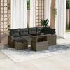 VidaXL Garden Lounge Set with Cushions 7 Pcs Grey Braided Resin 3274820