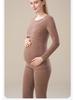 Maternity Thermal Underwear Set: Warm, Cozy Top & Bottoms for Postpartum Nursing - Velvet, Cashmere, Silk Blend for Winter